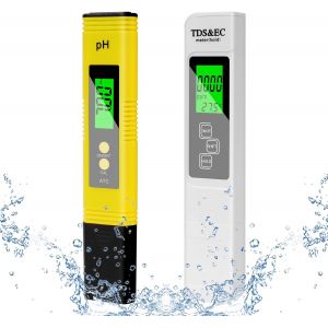 4 En 1 Calidad Del Agua Medidor De Prueba, Combo De Medidor Digital De Ph Y Tds, Medidor De Ph De Alta Precisión De 0,01 Ph, Pantalla Lcd, Para Piscinas, Acuarios-Amarillo Y Blanca - Neuf