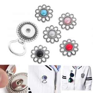 6 Pièces (Broche Diamant + 5 Boutons De Fleurs) Support De Lunettes Magnétique Broche Femmes, Lunettes De Lecture, Lunettes De Soleil Et Support De Sécurité - Neuf