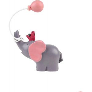 Pack Résine Petit Éléphant Gâteau Topper avec Ballon Oiseau Bébé Douche Fille Anniversaire Fête Bureau Gâteau Décoration Rose - Neuf
