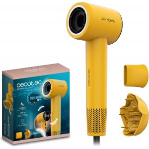 S&egrave;che-Cheveux Compact Et L&eacute;ger Drynova Yellow Sun. 1600W, 110000Rpm, Moteur Brushless, Diffuseur Et Concentrateur, G&eacute;n&eacute;rateur D'Ions, Silencieux Et Durable, 4 R&eacute;glages De Temp&eacute;rature - Neuf