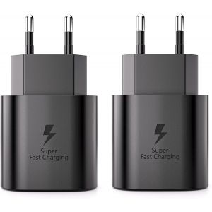 Chargeur pour Samsung Charge Rapide, 2-Pack 25W Bloc Chargeur Prise USB C pour Samsung Galaxy S24 S23 S22 S21 S20 FE/Ultra, Note 20, A71 A55 A54 A53 A34 A15 A14 M34 M53, Note10, Chargeur Telephone - Neuf