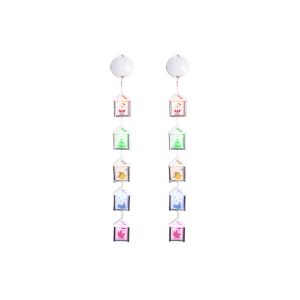 Lot De 2 Guirlandes Lumineuses Led 3d Pour Rideaux De No&euml;l, 5 Motifs, Fonctionne &Agrave; Piles, Longueur 65 Cm - Neuf