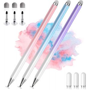 KALANKA-Stylet pour Tablettes Tactiles et Smartphones, Stylo pour Samsung/Xiaomi/Lenovo/iPhone/Tablette Tactile, Compatible avec iPad Pro/Mini/Air - 3 Pack, Haute Pr&eacute;cision et Sensibilit&eacute; - Neuf