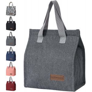 Grand sac à déjeuner isotherme pour homme et femme, ,étanche pour le bureau,le travail,la plage ou les voyages (gris) - Neuf
