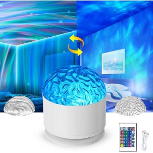 Kal-Aurore Projecteur Ciel Etoile, Veilleuse Ondulation De L'eau, 16 Couleurs Cube Cristal Lampe Aurore Boréale, Projecteur D'eau 3d, Lampe De Chevet, Lampe De Table En Cristal, Lampe En Cristal Led - Neuf