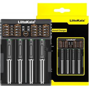 KGABERY-Chargeur De Batterie 18650 Liitokala Lii-402 Chargeur De Batterie Aa Rapide Prise En Charge De La Sortie Usb Pour Batterie Li-Lion 26650 17500 10440,Batterie Ni-Mh/Ni-Cd Aa Aaa-4 Baies - Neuf