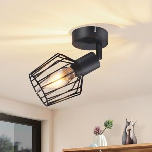 KAL-Applique Murale Intérieure Industriel - Luminaires Spot Plafonnier Orientable Noir Lampe Murale Plafond E14 Lustre Salon Chambre Chevet Couloir - Neuf