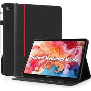 Coque Pour Huawei Mediapad M5 /M5 Pro 10.8 2018 - Étui Housse De Protection Cuir Pu Avec Fonction Support/Portefeuille Coque Tablette Huawei Mediapad M5 (Noir) - Neuf