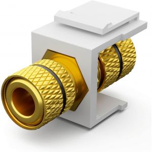 Module Keystone avec borne de pôle sur prise filetée (marquage noir)|Keystone multimédia pour panneau de brassage,support Keystone,adaptateur d'embrayage,Plug & Play,blanc - Neuf