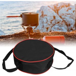 ASFASFq-Vaisselle Conteneurs Stockage Mallette Sac Transport, Sacs Portable Camping Boîte Pique Nique Plein Air Barbecue Tasses Assiettes Soucoupes Verres Vin Protection Casseroles Ustensiles Noir - Neuf