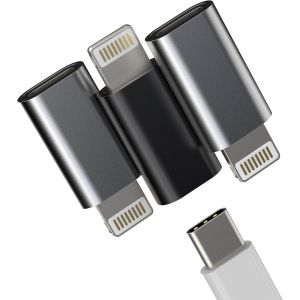 TIANYI-Adaptateur USB C vers Lightning(lot de 3)prise USBC Femelle iPhone Mâle Convertisseur Mini Type Jack Chargeur Cable pour Apple 14 13 12 11 Pro Max 7 8 Plus X Se Xs Ipad Air Charger Port Câble - Neuf