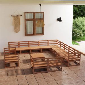 Prolenta Premium - Salon De Jardin 14 Pcs Bois De Pin Massif - Neuf