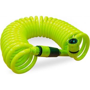 Tuyau d'arrosage en spirale de 3/8"" avec accessoires de jardinage ou de nettoyage - Comprend une lance d'irrigation, un adaptateur et 2 raccords | Extensible jusqu'&agrave; 7,5 m Vert pistache - Neuf