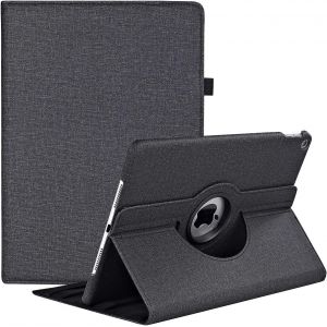 Coque Pour Ipad 9ème Génération 2021 10.2"" / 8ème Gén 2020 / 7ème Gén 2019, Support Rotation À 360 Degrés Multi-Angle De Visualisation, Housse Étui Avec Veille/Réveil Automatique (Black).[F1639] - Neuf