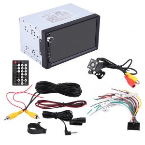 Autoradio 7 pouces 2 DIN Bluetooth, lecteur video MP5, radio AM/FM RDS, AUX, USB, camera de recul - Neuf