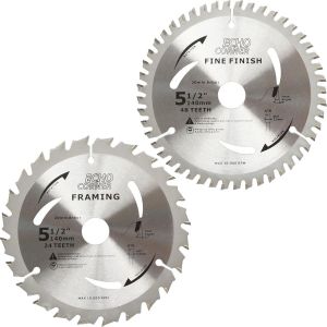 140mm (20mm) Lame de scie circulaire, 24d/48d Ensemble combin&eacute;, pour Li&egrave;ge, bois dur, MDF, contreplaqu&eacute;, plastique, placage, stratifi&eacute; (Bois 140x20x24d/48d) - Neuf