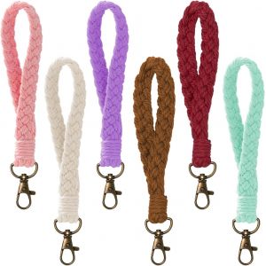 Kal-6 Pi&egrave;ces Porte Cl&eacute;s Macram&eacute; Boh&egrave;me Porte Cl&eacute; Boho Bracelet Porte Cl&eacute; En Macram&eacute; Porte-Cl&eacute;s Tress&eacute; Boh&egrave;me Faits &Agrave; La Main Tress&eacute; Porte-Cl&eacute;s Pour Femme, Homme, Enfan - Neuf