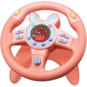 KAJGL-Jouets De Volant Pour Enfants,Rotation À 360° Volant Voiture Enfant,Simulateur De Conduite Enfant Avec Un Son Et De Musique,Cadeau Éducatif Précoce Pour Bas Âge/Enfants,Rose - Neuf