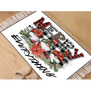 Tapis De Sol Tiss&eacute; &Agrave; La Main Gnomes De No&euml;l 60 X 90 Cm - Paillasson D'int&eacute;rieur - Style 1 - Neuf