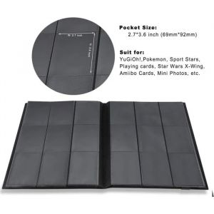 Classeur Pour Cartes &Agrave; Collectionner, Porte Cartes Rangements Pour 360 Cartes, Compatible Avec Pokemon Cartes (Noir) - Neuf