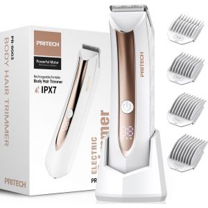 Rasoir Intime Pour Homme Rasoir &Eacute;lectrique Pour Homme Rasoir &Eacute;tanche Pour La Zone Intime-Station De Charge Usb, Kit De Soins Du Corps Avec Lame En C&eacute;ramique Blanche (Blanc) - Neuf