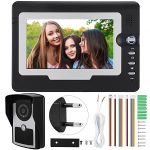 Interphone video filaire avec ecran LCD TFT 7 pouces, systeme de securite domestique, UE 110-240 V - Neuf