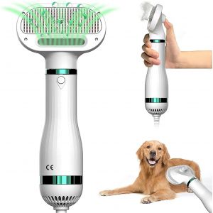Peigne Sèche-Cheveux 2 En 1 Pour Animaux De Compagnie, Température Réglable, Peigne De Toilettage Pour Animaux De Compagnie, Portable, Silencieux, Poignée Ergonomique Parfaite - Neuf