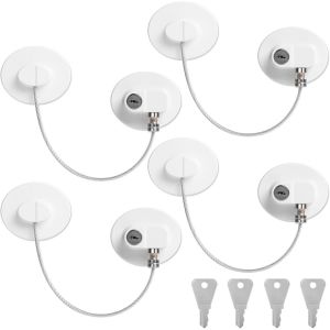 Kalanka-Securite Fenetre Enfant 4 Pcs, Serrures Protection Fenetre Enfant Avec 8 Clés, Pour Portes, Fenêtres Et Réfrigérateurs, Tiroirs, Machines À Laver, Axé Sur La Sécurité Des Enfants - Neuf