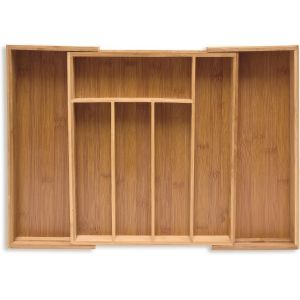 Chenquansarl-Range-Couvert, Extensible, Organ Ur De Tiroir En Bambou, Hlp 5,5 X 39 X 35,5 Cm, Rangement Cuisine, Nature - Neuf