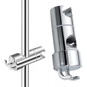 JGD-Support de douchette r&eacute;glable de 16 &agrave; 27 mm de diam&egrave;tre, rotatif &agrave; 360&deg;, chrom&eacute; + plastique ABS de qualit&eacute;, support de douche pour Slide - Neuf