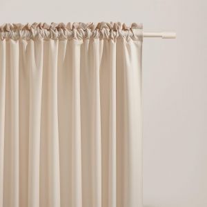 Eryi-Rideau Avec Passe Tringle Aura 140 X 240 Cm Largeur X Hauteur, Décoration De Fenêtre, Curtains Et Draperies Intérieurs Pour Salon, Chambre Moderne Lisse Crème, 1 Pièce - Neuf