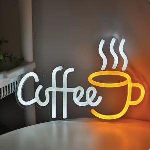Panneau De Décoration Murale À Del Pour Café,Bar,Cuisine,Avec Interrupteur À Intensité Variable Et Chaîne De Suspension,Alimentation Usb 5 V - Neuf