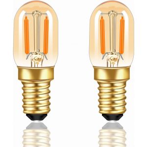 Mini Tubulaire T22 E14 Led 1W Ampoule Edison Vintage, Équivalent 10W, 100Lm Blanc Chaud 2200K Ambre Ampoule À Filament E14 Ampoule Décorative Veilleuse, Non Dimmable, Lot De 2 - Neuf