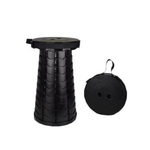 Tabouret De Camping T&eacute;lescopique R&eacute;glable &iquest; Portable, Pliable, L&eacute;ger, Capacit&eacute; De Charge De 250 Kg, Design Noir &Eacute;l&eacute;gant Pour La Maison Et L'ext&eacute;rieur - Neuf