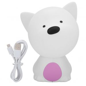 Hjlian Lampe De Lecture Led Rechargeable Multicolore En Silicone En Forme De Chien (Violet) - Neuf