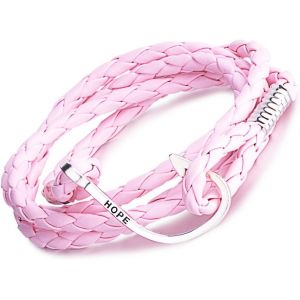 Kal-Bracelet Tressé Multi-Rangs Multicolore Le Fermoir De L'hameçon Hope En Alliage Et Cuir Bleu Noir Brun Rose Rouge Violet Blanc Et Coloré Pour Femme Homme - Neuf