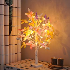 CAUC-Le Bouleau Papillon à LED Allume la Lampe d'arbre Artificiel Scintillant Arbre éclairé 3 AA ou USB alimenté pour la décoration de Table de cheminée de Chambre à Coucher - Neuf