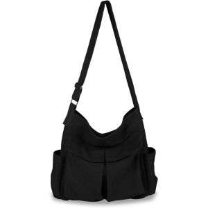 Broadream Sac À Épaule Rétro Sac À Bandoulière Grand Messenger Besace À Bandoulière De Voyage - Multipoches Tout À Plusieurs Poches En Toile Pour Fille Garçon Cartable Scolaire - Neuf