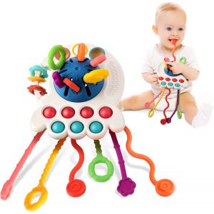 JGD-Montessori Jouets sensoriels pour b&eacute;b&eacute;s de 2 ans, jouets sensoriels pour b&eacute;b&eacute;s, jouet d'activit&eacute; en silicone de qualit&eacute; alimentaire, jouet de motricit&eacute; fine pour tout-petits, jouet de voyage - Neuf