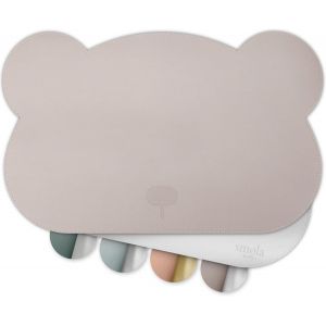 Sjzg-Set De Table Pour Enfants U2013 Ours I Sets De Table Lavables En Cuir Synth&eacute;tique Sans Bpa I Sets De Table Pour Tout-Petits Et B&eacute;b&eacute;s I 2 Couleurs (Violet Brouillard/Argent) - Neuf