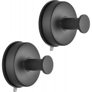 Eryi-Lot De 2 Crochets À Ventouse En Acier Inoxydable Pour Serviettes De Salle De Bain, Ustensiles De Cuisine, Noir Mat - Neuf