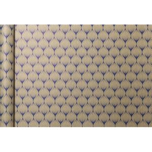 223829c-Un Rouleau De Papier Cadeau-Kraft Brut 70g 100% Recyclé-5mx35cm (Spécial Petite Largeur)-Motif:Fleurs Bleues-Emballage Cadeau,Idéal Pour Les Petits Emballages - Neuf