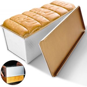 Moule Pain de mie Avec Couvercle - 1000 g - Anti-adh&eacute;sif Moule &agrave; Pain pour Toasts, Sandwichs, G&acirc;teaux - Neuf