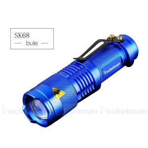 Hutp-Mini Lampes De Poche Super Lumineuses,Mise &Agrave; Niveau,Lampe De Poche Led,Torche &Eacute;tanche,Zoomable,Lampe De Poche Tactique,Lumi&egrave;re D'urgence-1pcs-Blue - Neuf