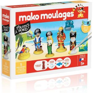 Mako Moulages Pirates &Agrave; Bord Kit De Loisirs Cr&eacute;atifs Moulage En Pl&acirc;tre &Agrave; Peindre Coffret De 5 Moules Pirates Moules S Made In France Pour Des Enfants D&egrave;s 5 Ans 39067 - Neuf