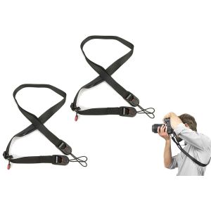 Lot de 2 sangles en nylon &agrave; d&eacute;gagement rapide pour appareil photo reflex num&eacute;rique (DSLR/SLR) avec longueur r&eacute;glable - Neuf