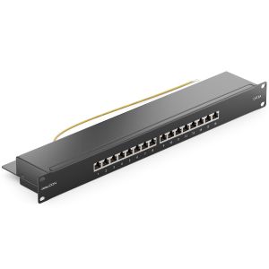 Cat6A Panneau De Brassage 16 Port Bureau 19 Pouces Le Montage En Rack Assemblage Du Serveur 16X Rj45 Blind&eacute; Tia568A Tia568B - Noir - Neuf