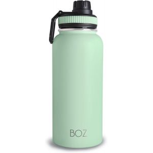 Gourde Isotherme En Acier Inoxydable 1l, Sans Bpa, Isolation Sous Vide | Gourde Inox Avec Couvercle Anti Germe, Bouteille D'eau 1 Litre Pour Bureau, Sport, Voiture, Randonnée, Salle De Gym (Vert) - Neuf