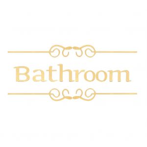 Hjlian Autocollants Muraux Avec Texte, Decoration De Porte De Cuisine, Toilettes, Salle De Bain (Or) - Neuf