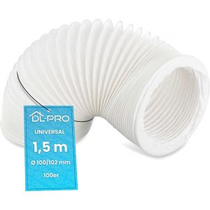 Tuyau D'Évacuation D'Air De 1,5 M De Diamètre 100/102 Mm En Pvc Pour Climatisation, Sèche-Linge, Hotte Aspirante[LAV0166] - Neuf